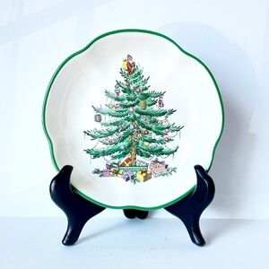 Spode Christmas Tree Tunis Dessert Dish (Small) Made in England